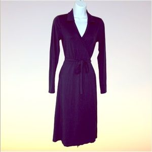 Boden navy stretch knit  wrap career dress sz 4L